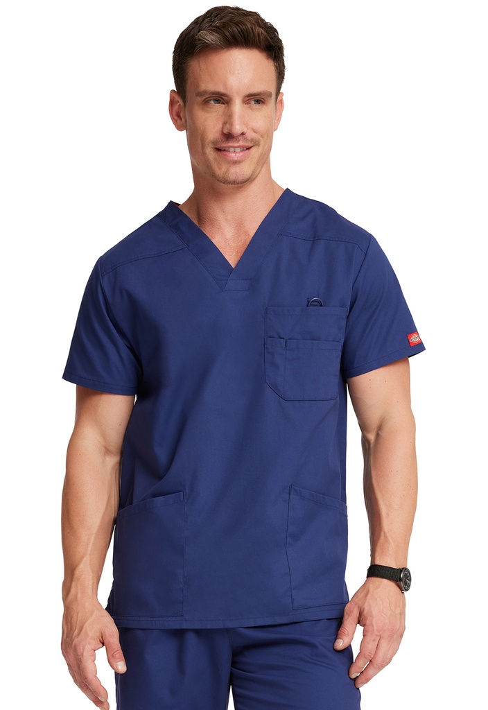 Men's V-Neck Top (XXS, Navy)