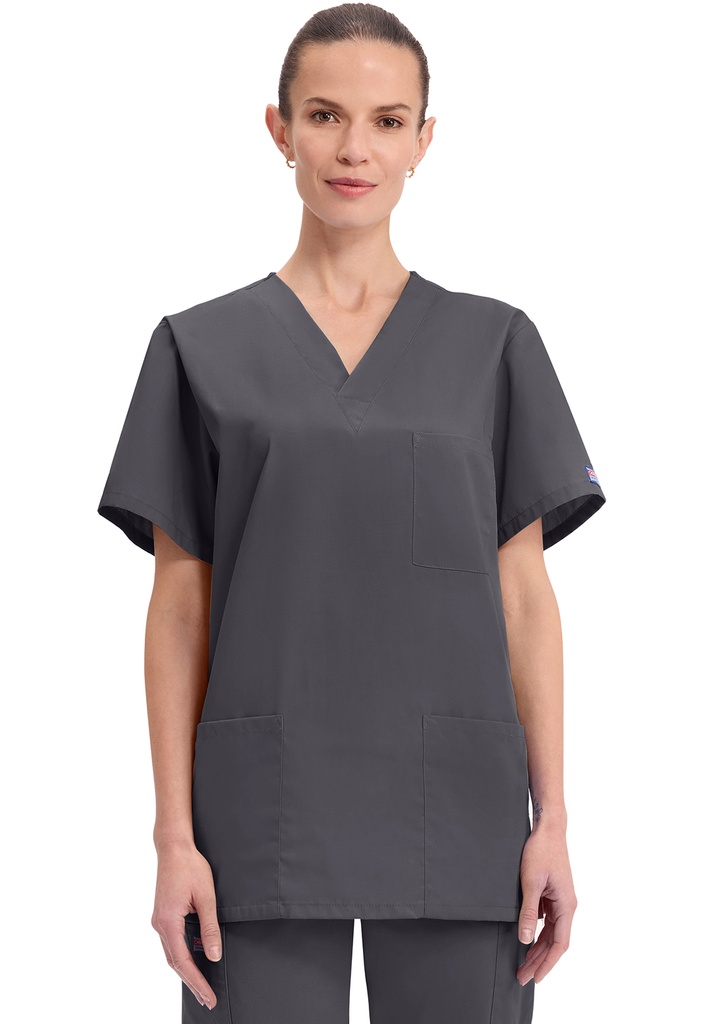 Unisex V-Neck Top (XXS, Pewter)