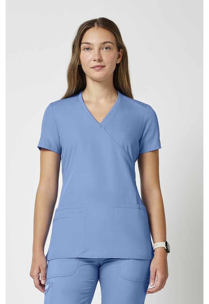 Mock Wrap Top (XXS, Ciel Blue)